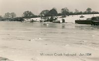 Picture of Wootton Creek icebound 1954